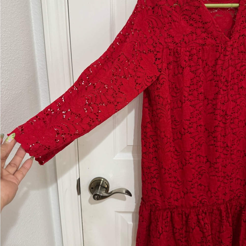 Zara Red Lace Mini Dress